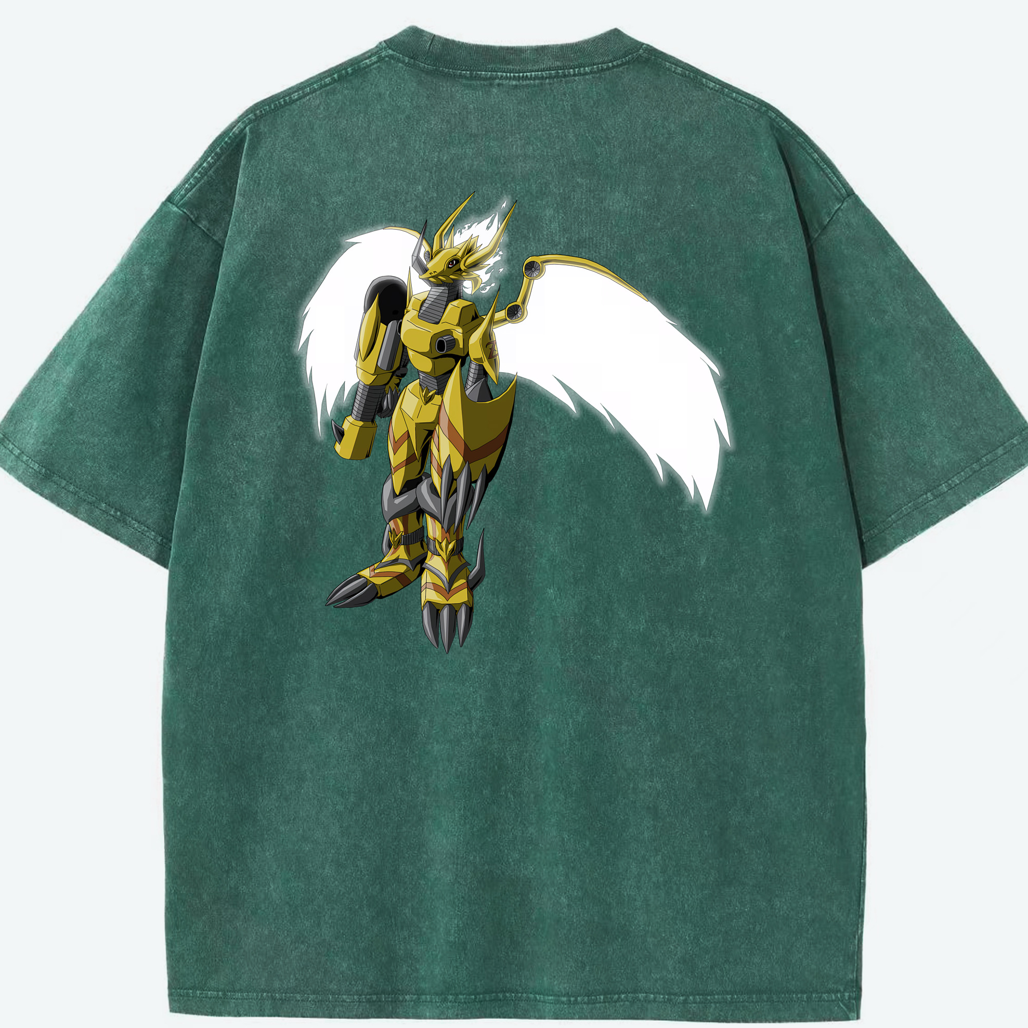 （画像用） Digimon デジタルモンスター/デジモン 綿100% ヴィンテージ風 半袖Tシャツ（背面プリント）